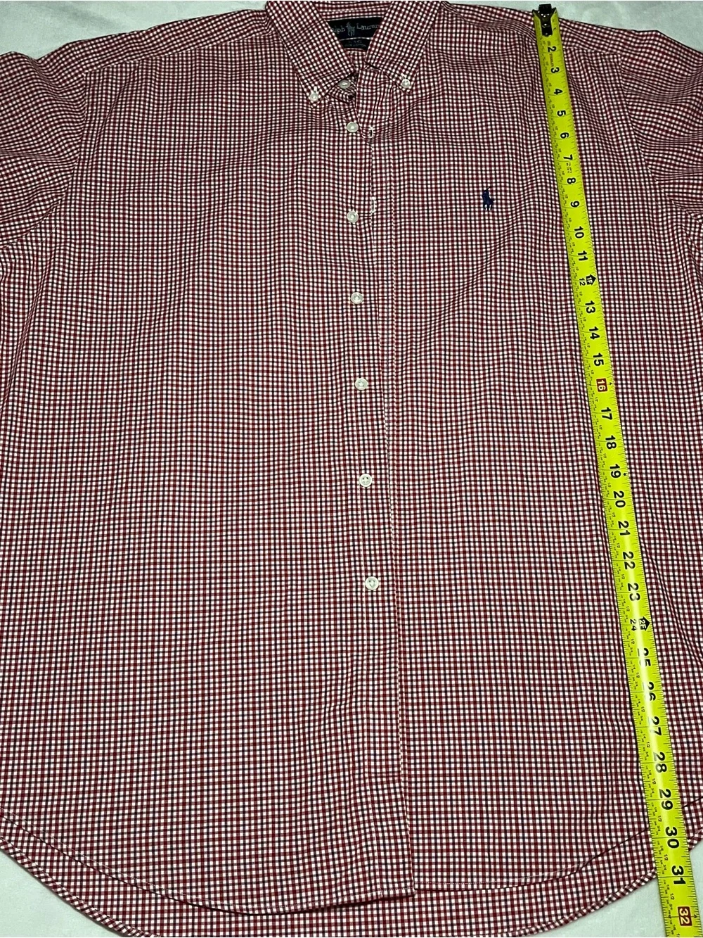 Ralph Lauren Red and White Gingham Button-Down Shirt